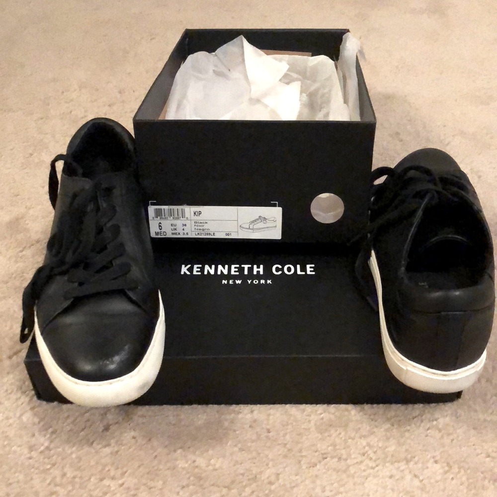 Kenneth Cole KIP leather sneakers in black 6